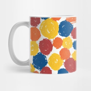 Painted Dots Blue Yellow Red Orange Mug